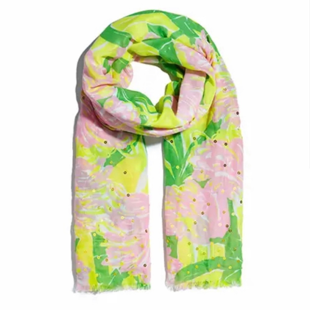 NWT Lilly Pulitzer for Target Fan Dance Flamingo Scarf